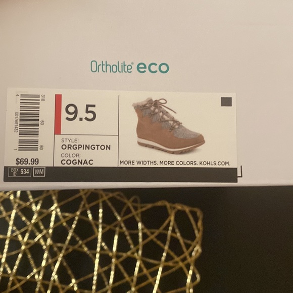 NWT Ortholite suede booties Cognac in color with a touch of gray women size 9.5M - Picture 9 of 9